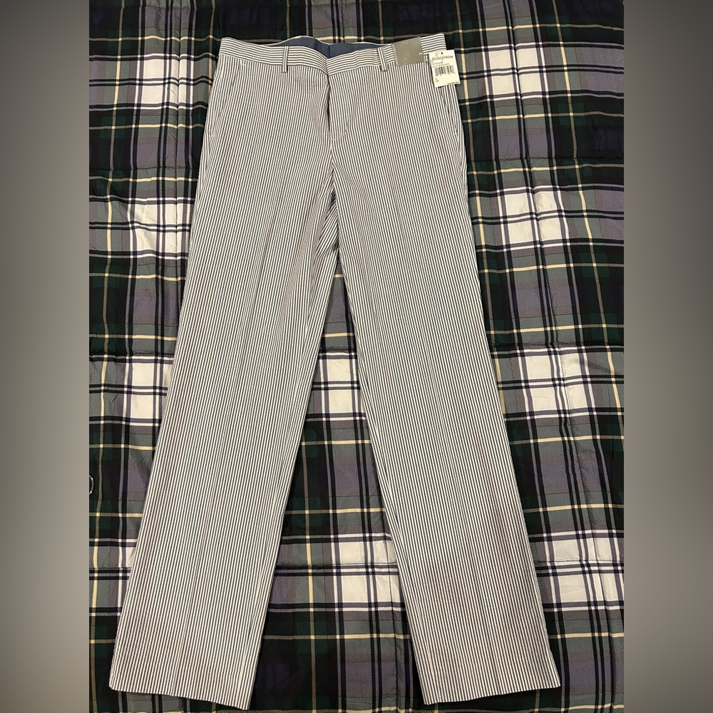Seersucker Stripe Blue/White Pants/ size 20 Nordstrom w/ tags.